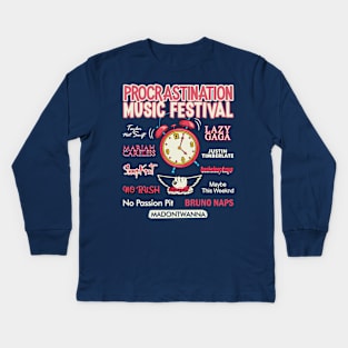 Procrastination Music Festival Kids Long Sleeve T-Shirt